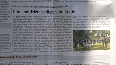 Zeitungsbericht Fahnenwette